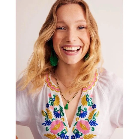 BODEN UNA EMBROIDERED LINEN MAXI DRESS ❤️NWT❤️IN STORES❤️ - Picture 4 of 5